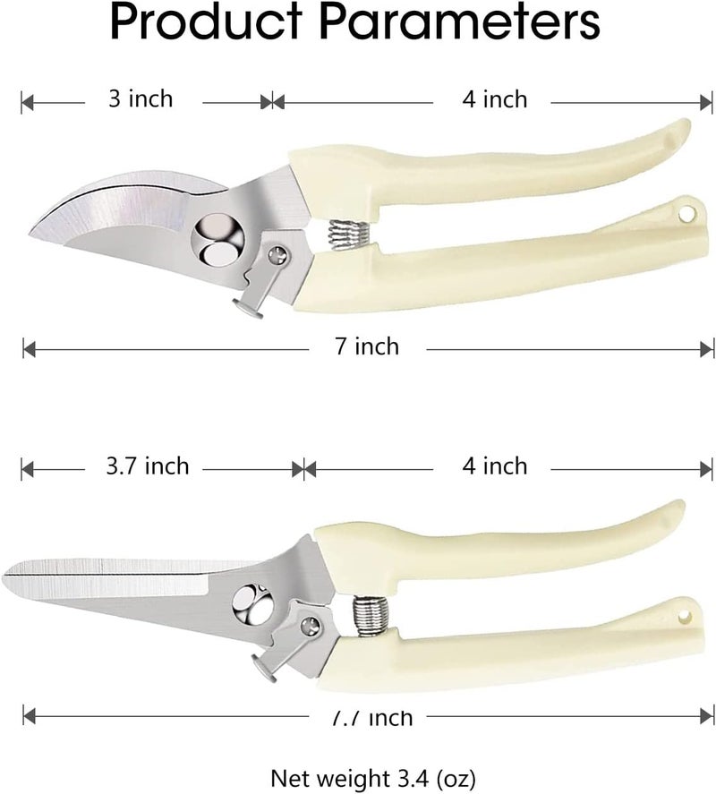 Leize Flower Scissors Set, 2 Pack Premium Thickened Stainless Steel Floral Shears, Strong Pruner for Flowers, Branches and Leaves, Upgrade - Image 2